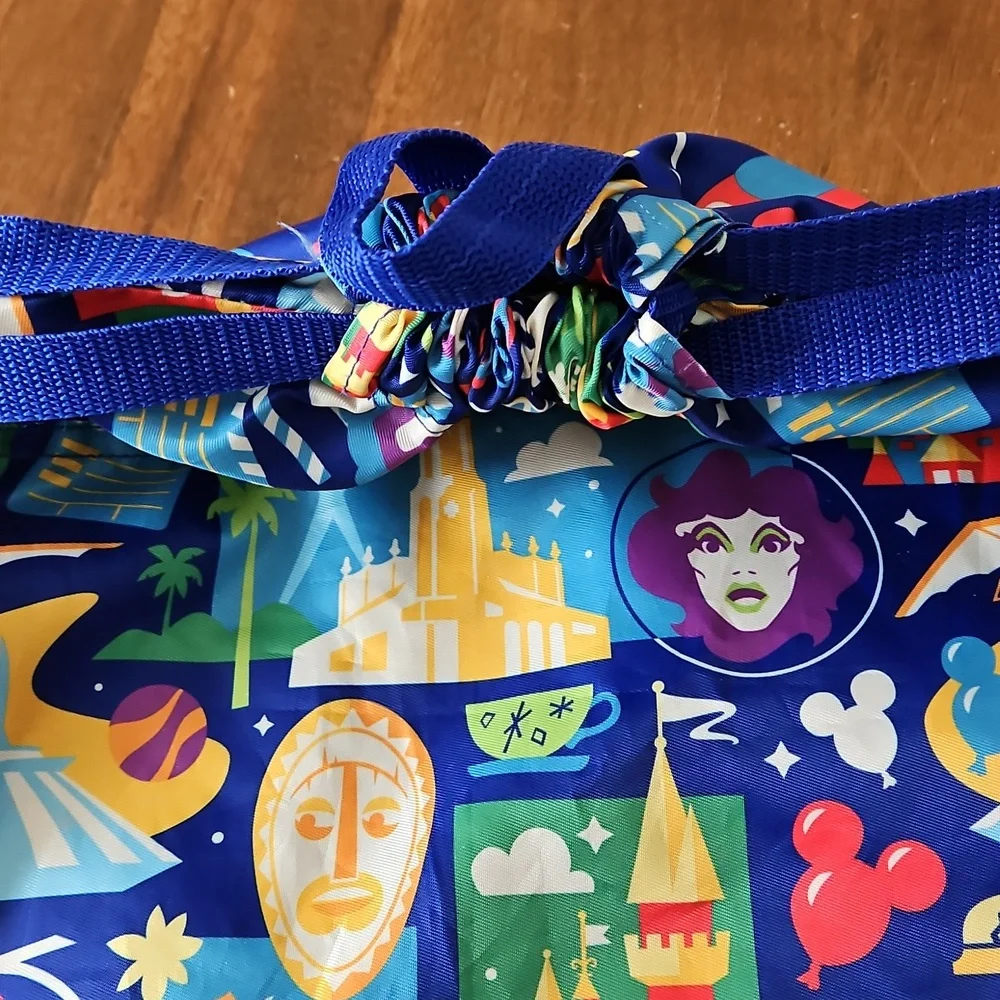 Disney Parks Rides Retro Style Cinch Sack Bag Drawstring Backpack